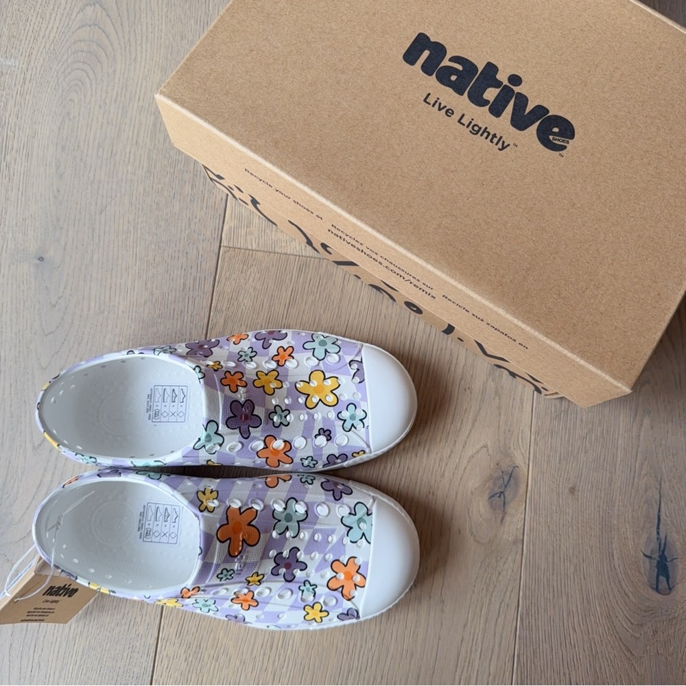 Native Shoes, Jefferson Print Child || Daisy Grid/Shell White